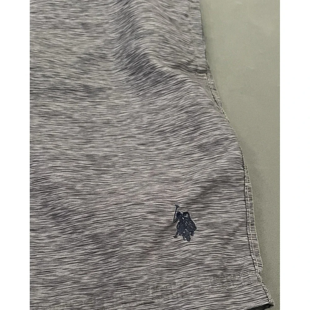 US Polo Assn Mens Swim Trunk Size Medium Gray Drawstring Waist Lined W/‎ Pockets